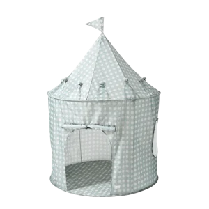Tente de jeu en tissus recyclé - Bleu gingham