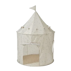 Tente de jeu en tissus recyclé - Bleuets & Taupe