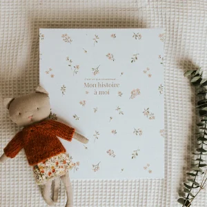 Livre de bébé - Fleurs beige