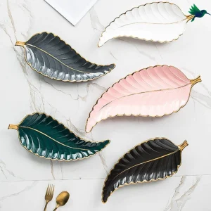 Assiette céramique Feuille