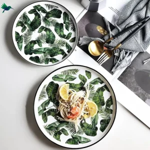 Assiette motif Feuille
