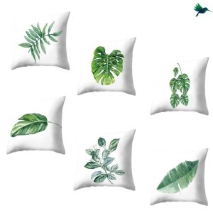 Coussin Jungle Blanc et Vert