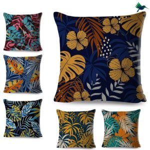 Coussin Jungle Bleu