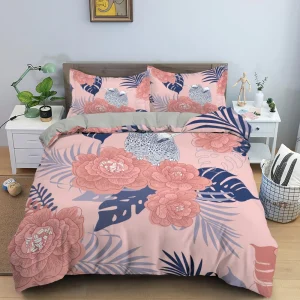 Housse de couette Fleurie rose