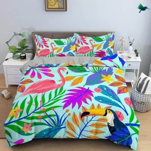 Housse de Couette Tropical Toucan & Flamant