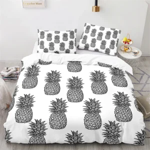 Housse de couette Ananas Noir et Blanc