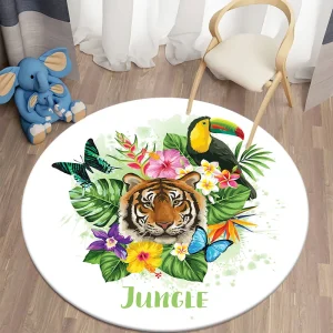 Tapis Jungle Tropicale Rond