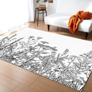Tapis Exotique Noir et Blanc