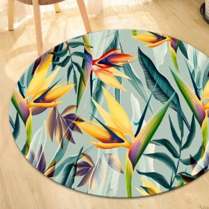 Tapis Jungle Oiseau du paradis Rond