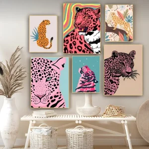 Poster Léopard Rose