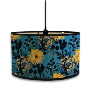 Abat jour Jungle Bleu Fleurs