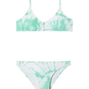 Maillot de bain deux pièces anti UV fille, tie dye menthe | TAHAA 2P