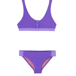Maillot de bain deux pièces fille  anti -uv violet  | ACAPULCO