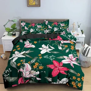 Housse de couette Feuillage et Hibiscus